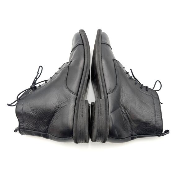 AllSaints Harland Cap Toe Ankle Boots Lace-Up Men's Black Size US13 EU46 - Picture 7 of 11